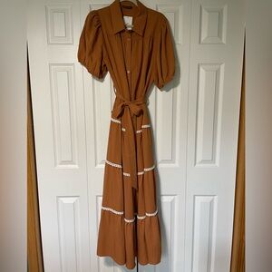 Tiered, button down flowy maxi dress.